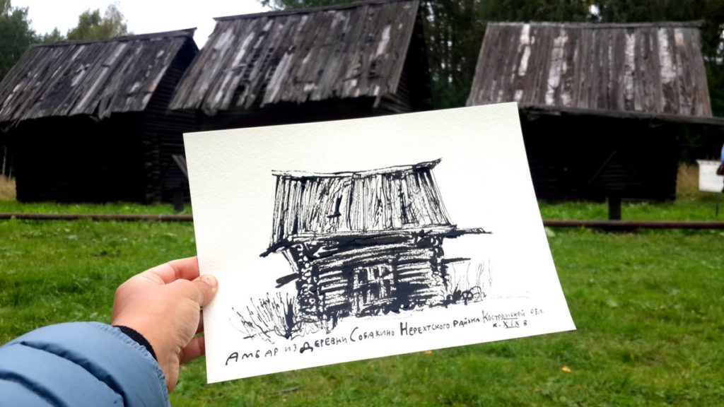Блог Кати Осиной. Рисунки из путешествий. Деревянная архитектура.