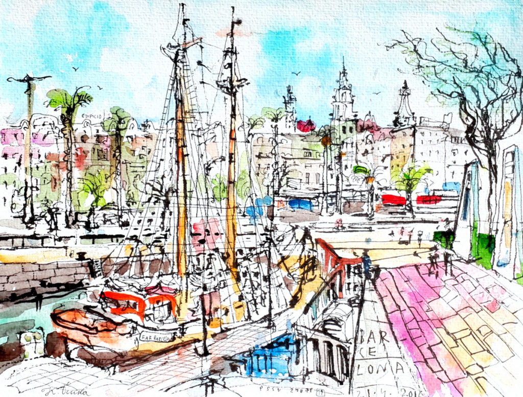 Блог Кати Осиной. Рисунки из путешествий. Каникулы в Барселоне, апрель 2016.