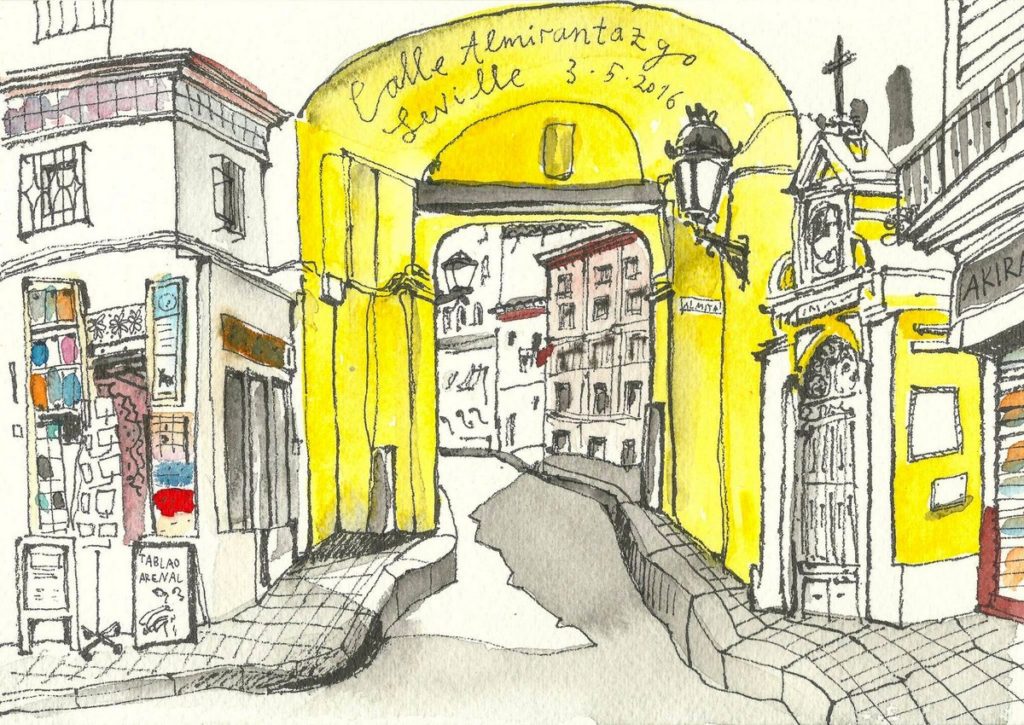 Блог Кати Осиной. Рисунки из путешествий. Прогулки по Севилье в ритмах фламенко.