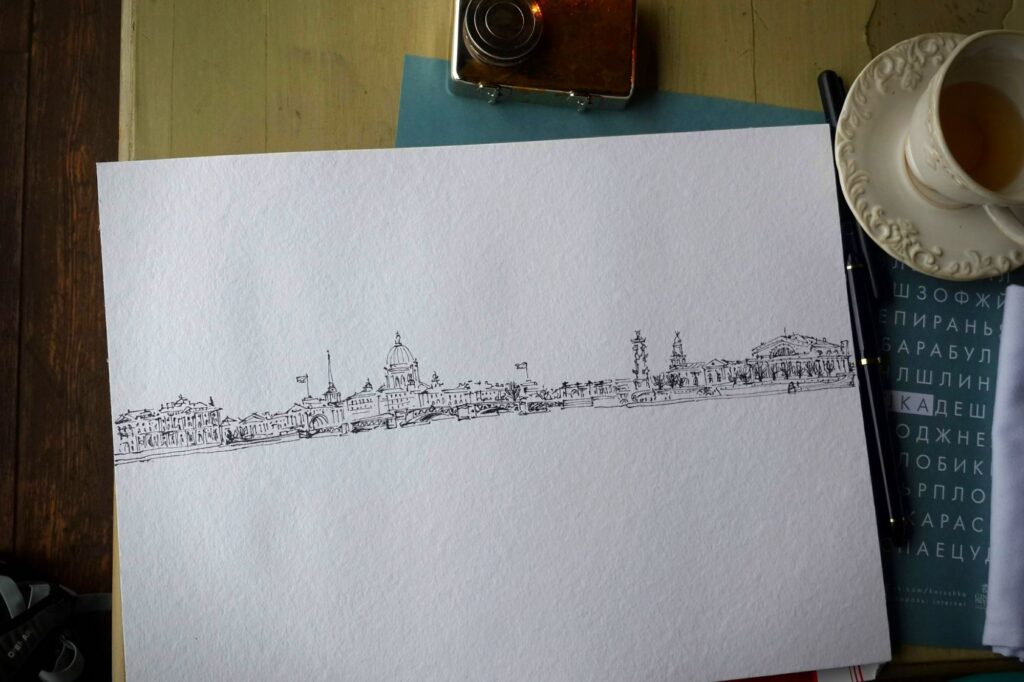 Блог Кати Осиной. Рисунки из путешествий. Рисование у Петропавловской крепости